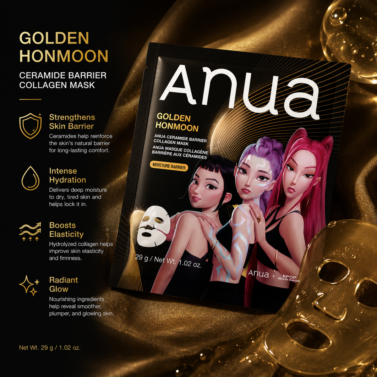 Hidrogēla maska Anua K-Pop Demon Hunters Ceramide Barrier Collagen Mask