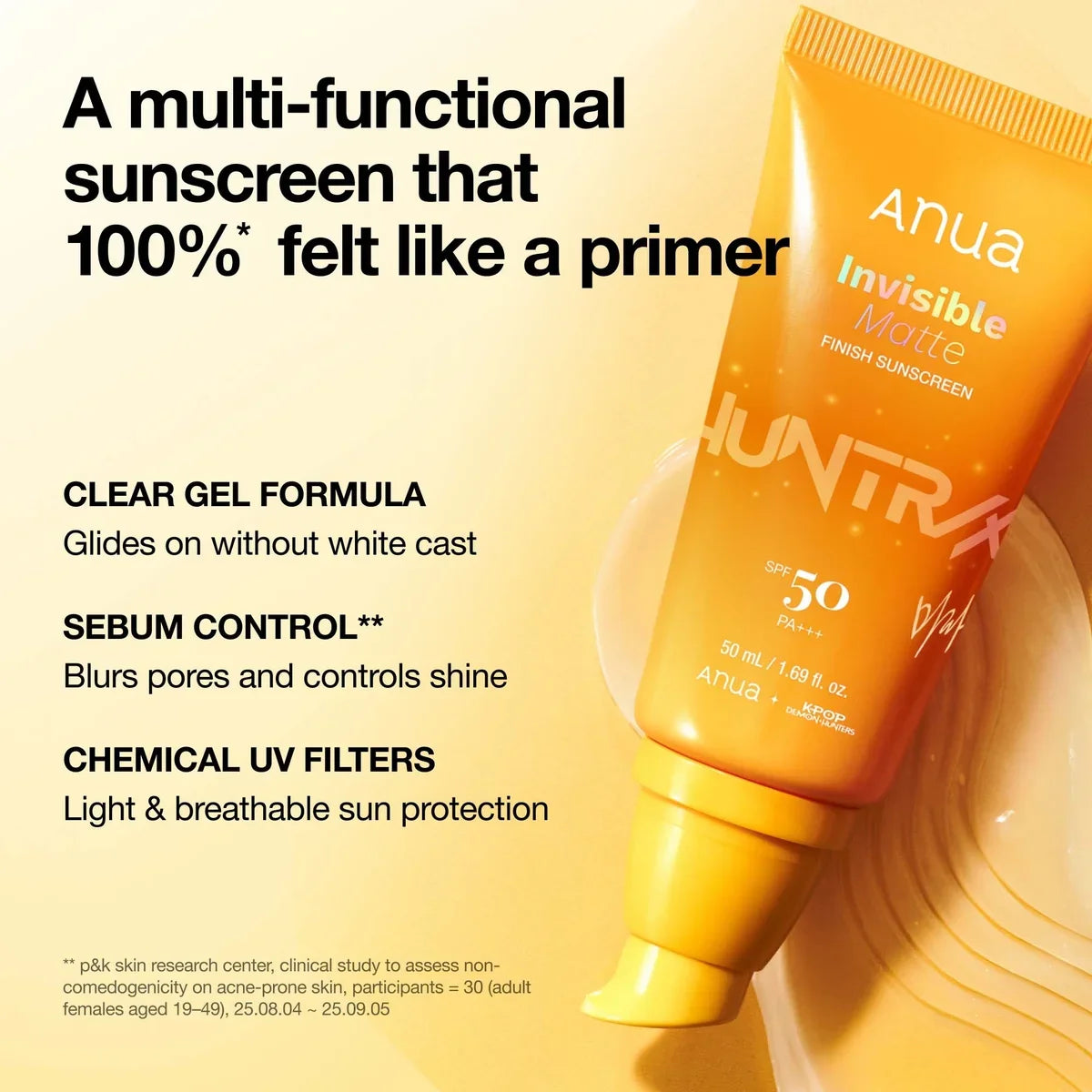 Matējošs saules aizsargkrēms Anua K-Pop Demon Hunters Invisible Matte Finish Sunscreen