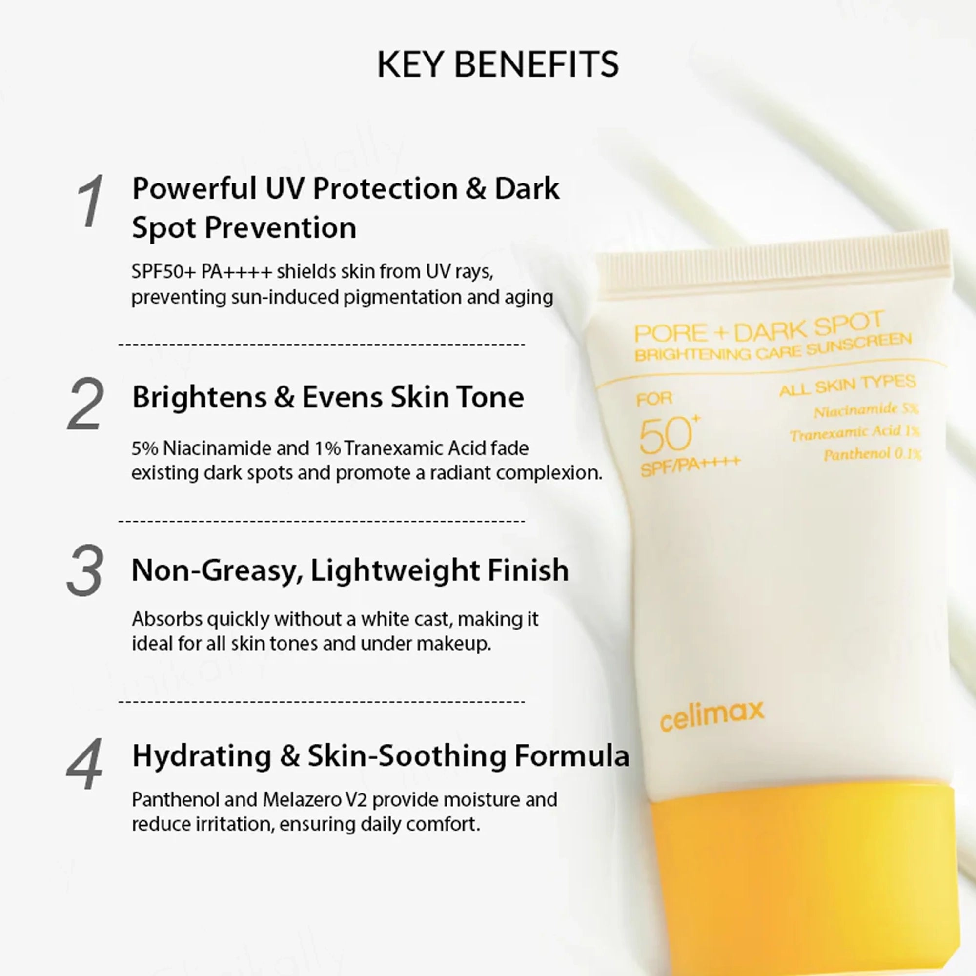 Солнцезащитный крем Celimax Pore+Dark Spot Brightening Care Sunscreen SPF50+ PA++++