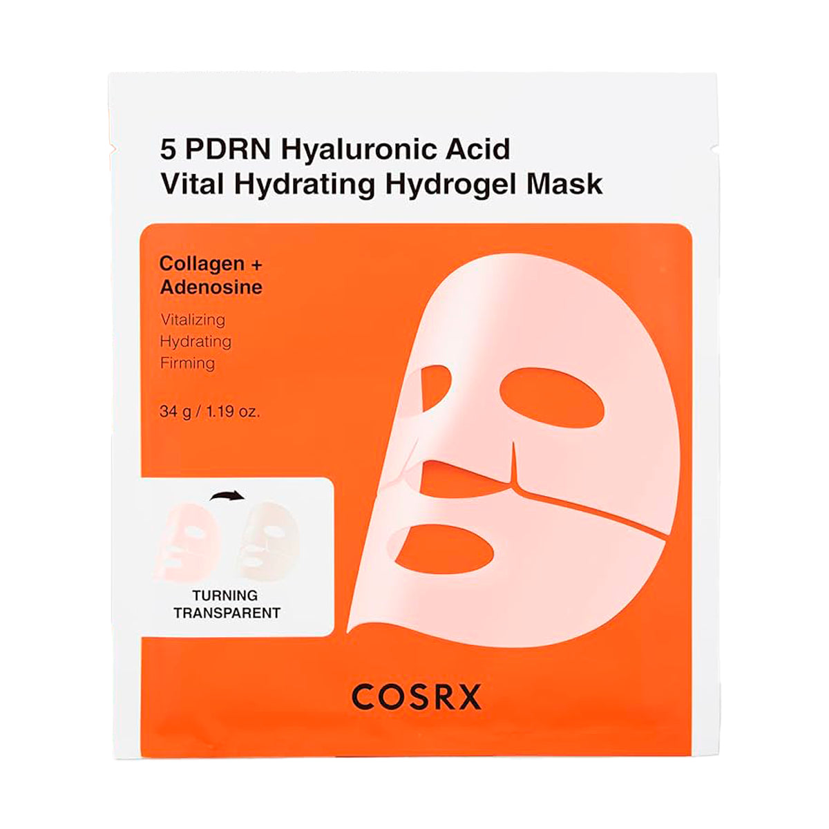 Mitrinoša hidrogela maska Cosrx 5 PDRN Hyaluronic Acid Vital Hydrating Hydrogel Mask