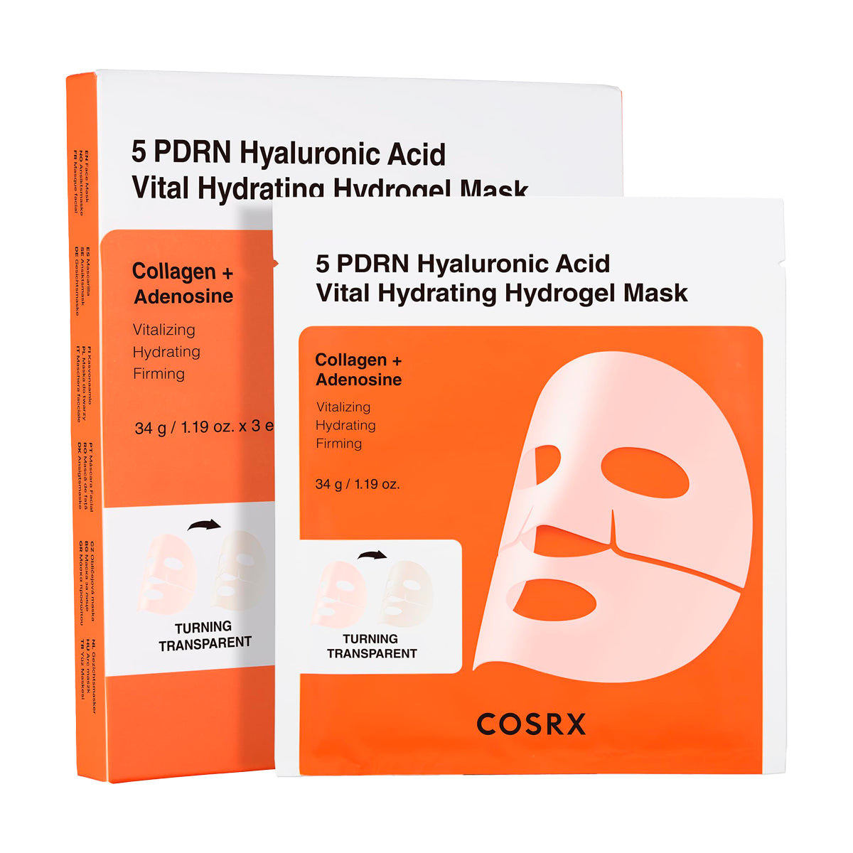 Mitrinoša hidrogela maska Cosrx 5 PDRN Hyaluronic Acid Vital Hydrating Hydrogel Mask