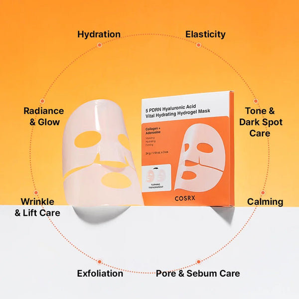 Увлажняющая гидрогелевая маска Cosrx 5 PDRN Hyaluronic Acid Vital Hydrating Hydrogel Mask