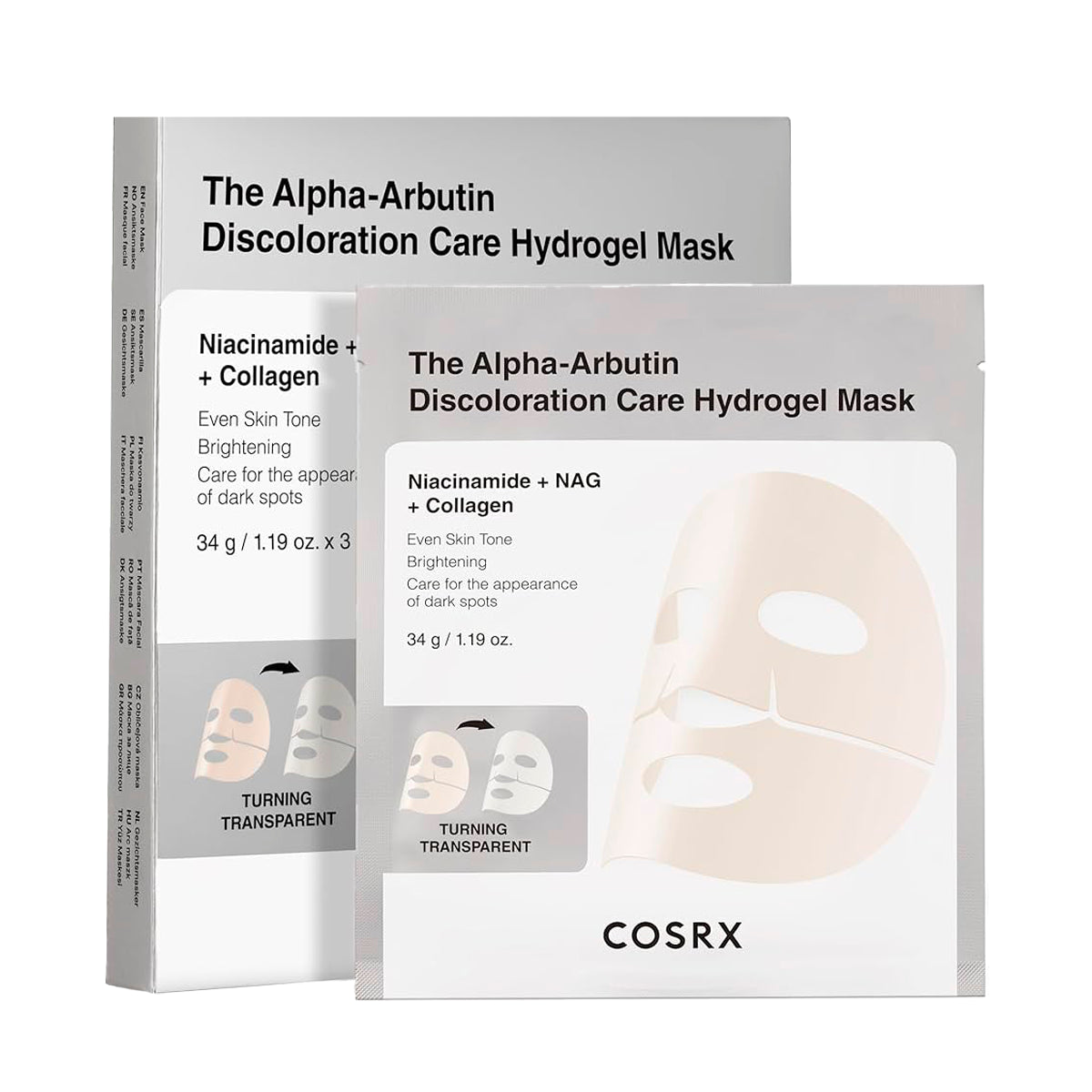 Izgaismojoša hidrogēla maska Cosrx The Alpha-Arbutin Discoloration Care Hydrogel Mask