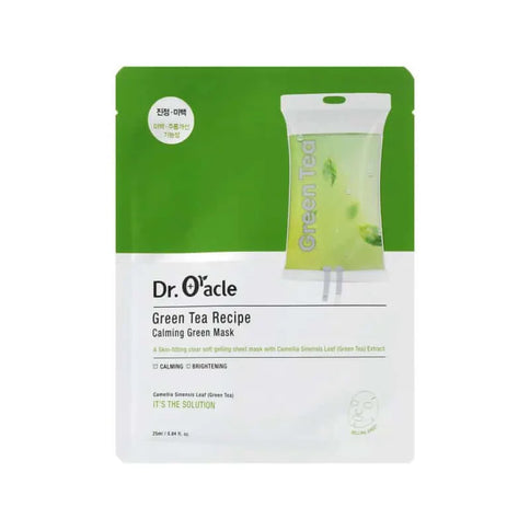 Auduma maska ar zaļās tējas ekstraktu Dr.Oracle Green Tea Recipe Calming Green Mask  Dr. Oracle   