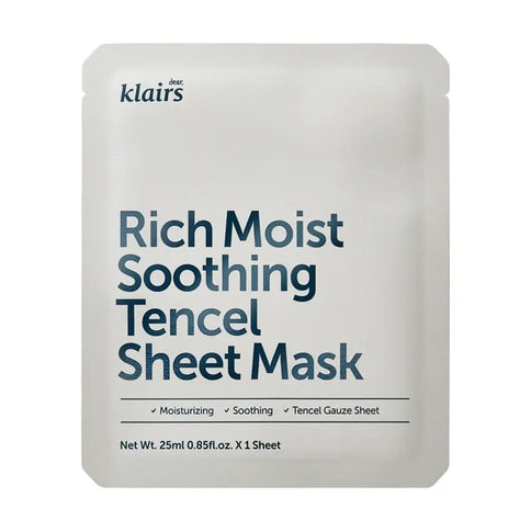 Maska dziļai ādas mitrināšanai Dear Klairs Rich Moist Soothing Tencel Sheet Mask  Klairs 1 ea.  