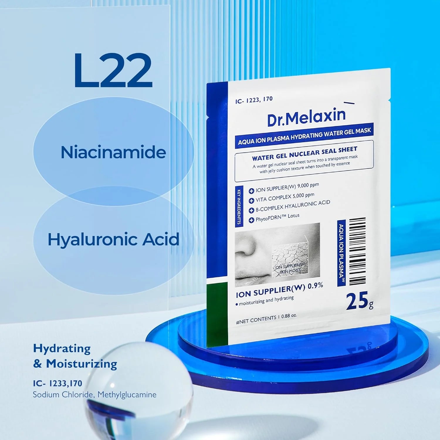 Увлажняющая тканевая маска Dr.Melaxin Aqua Ion Plasma Water Gel Mask