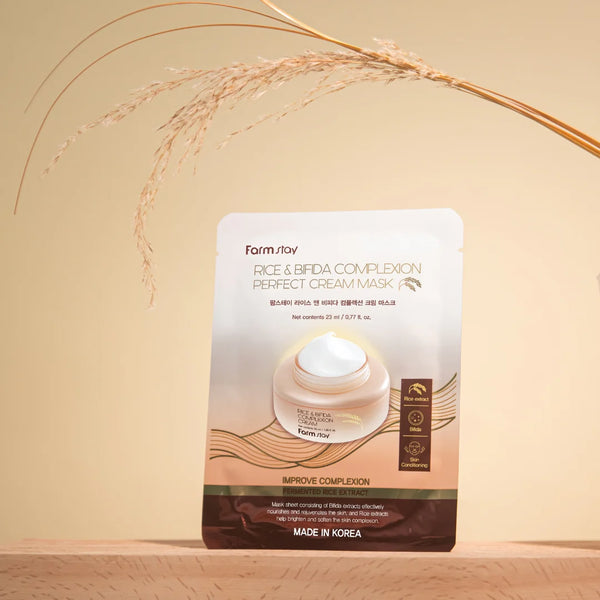 Восстанавливающая тканевая маска FARMSTAY Rice & Bifida Complexion Cream Mask