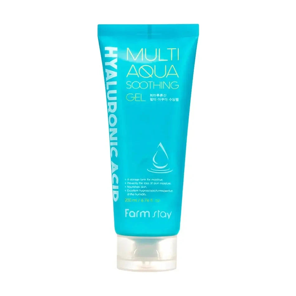 Daudzfunkcionāls nomierinošs gels ar hialuronskābi FarmStay Hyaluronic Acid Multi Aqua Soothing Gel