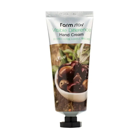 Mitrinošs roku krēms ar olīvu ekstraktu FarmStay Visible Difference Hand Cream Olive  Farmstay   