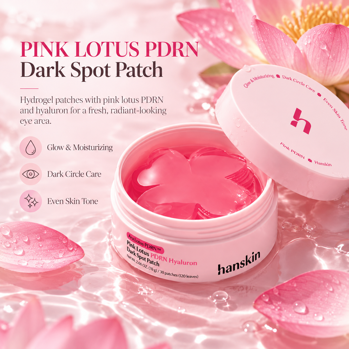 Гидрогелевые патчи Hanskin Pink Lotus PDRN Hyaluron Dark Spot Patch