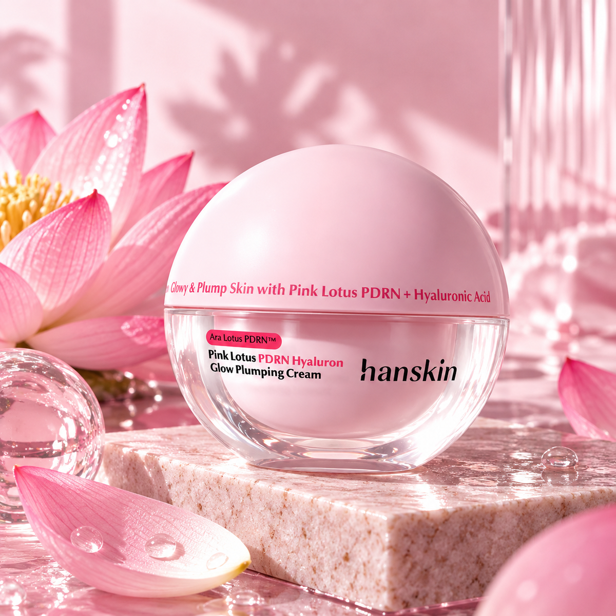 Mitrinošs sejas krēms Hanskin Pink Lotus PDRN Hyaluron Glow Plumping Cream