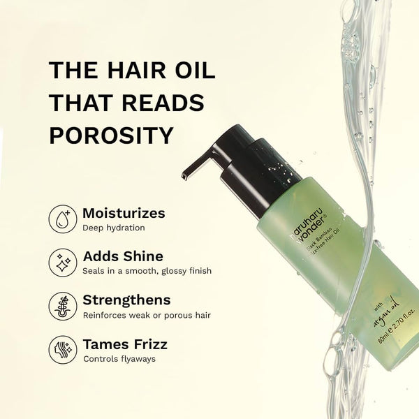 Matu eļļa pret pūkošanos Haruharu Wonder Black Bamboo Frizz-Free Hair Oil