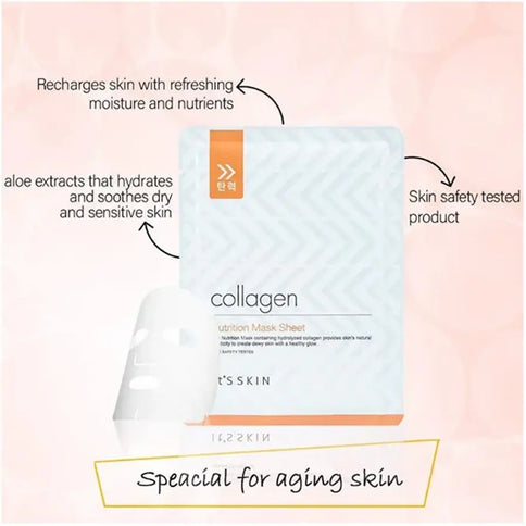 Barojoša auduma maska ar kolagēnu It's Skin Collagen Nutrition Mask Sheet  It's Skin   