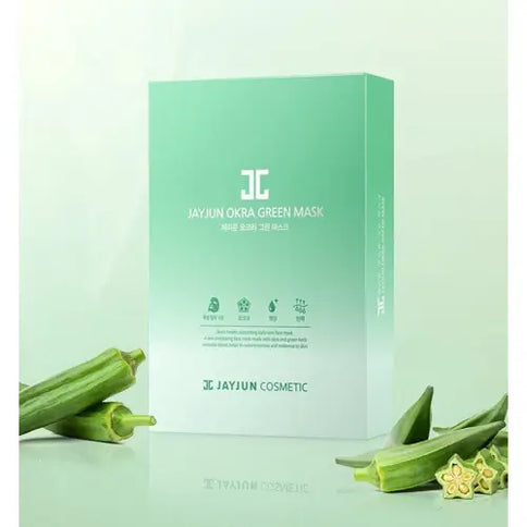 Loksnes sejas maska ar okra un zaļo garšaugu ekstraktu JayJun Okra Green Mask  Jayjun Cosmetics   