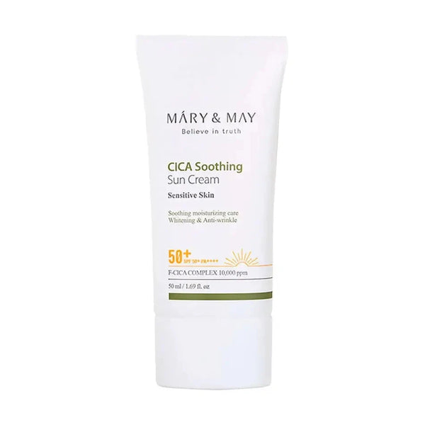 Nomierinošs saules aizsargkrēms ar centellu Mary&May CICA Soothing Sun Cream SPF 50+ PA++++