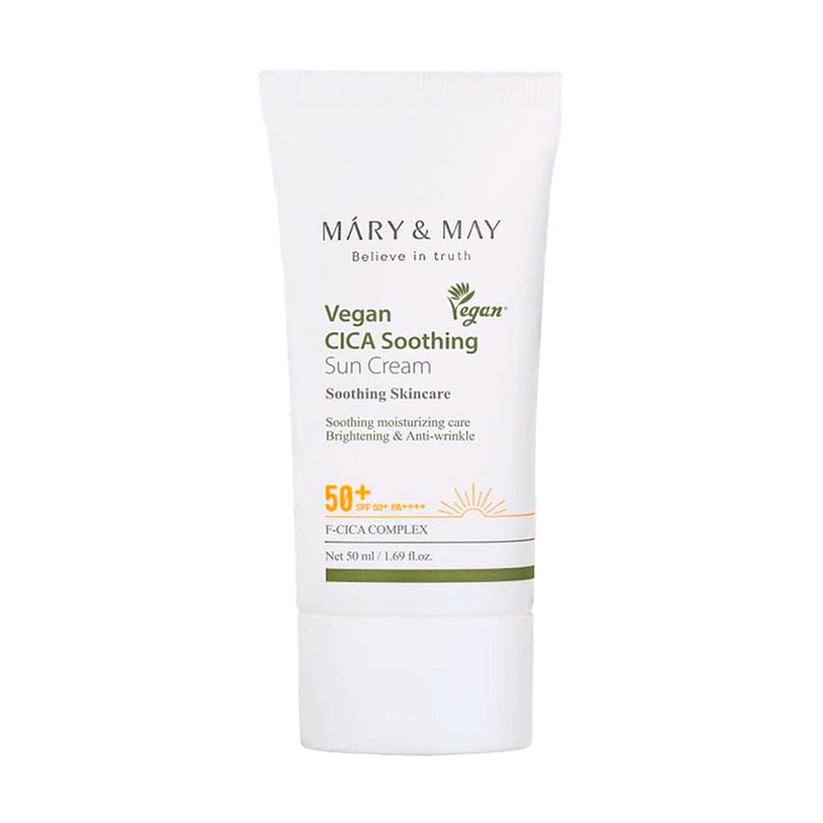 Nomierinošs saules aizsargkrēms ar centellu Mary&May CICA Soothing Sun Cream SPF 50+ PA++++