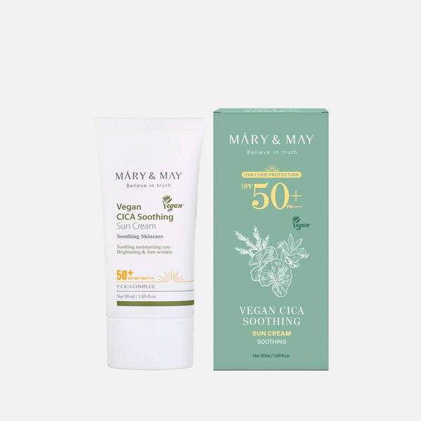 Nomierinošs saules aizsargkrēms ar centellu Mary&May CICA Soothing Sun Cream SPF 50+ PA++++