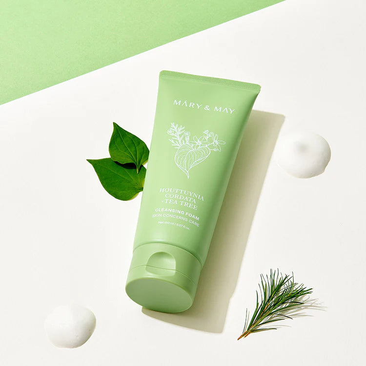 Attīrošas putiņas jutīgai ādai Mary&May Houttuynia Cordata + Tea Tree Cleansing Foam