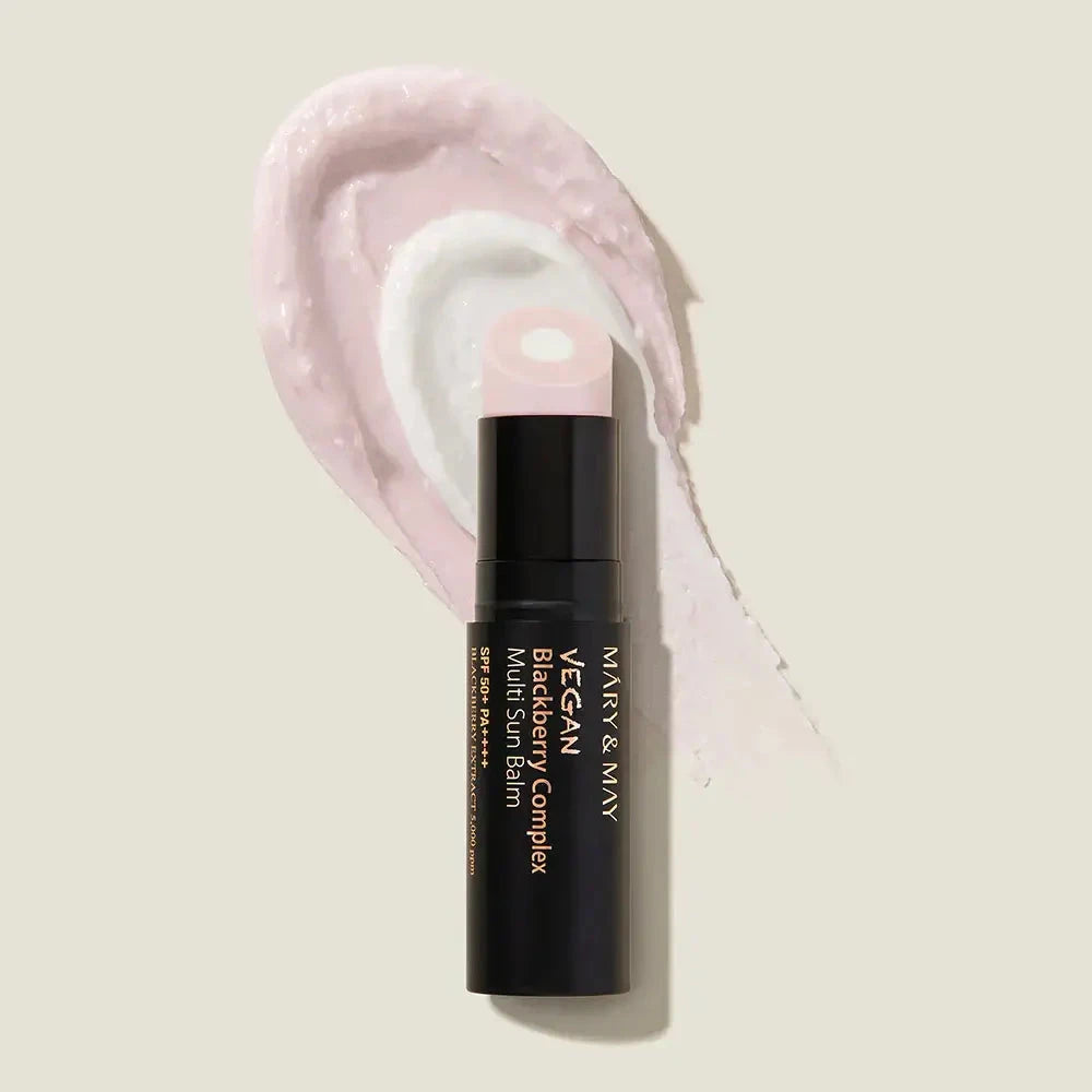Saules aizsargzīmulis ar kazenēm Mary&May Vegan Blackberry Complex Multi Sun Balm SPF50+ PA++++