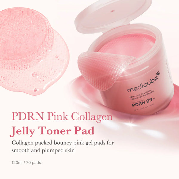 Гелевые тонер-пэды Medicube PDRN Pink Collagen Toning Gel Toner Pad