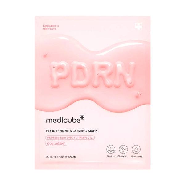 Mirdzumu piešķiroša auduma maska Medicube PDRN Pink Vita Coating Mask