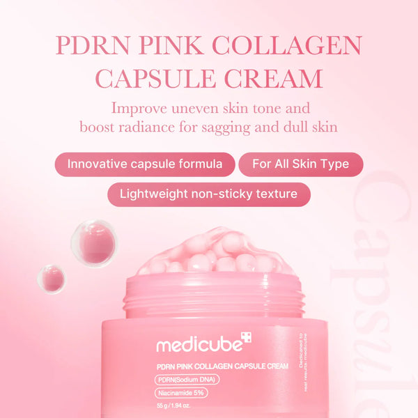 Укрепляющий лифтинг-крем с капсулами Medicube PDRN Pink Collagen Capsule Cream
