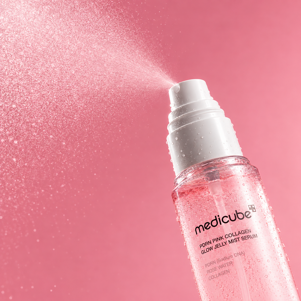 Divfāžu sejas mists-serums Medicube PDRN Pink Collagen Glow Jelly Mist Serum