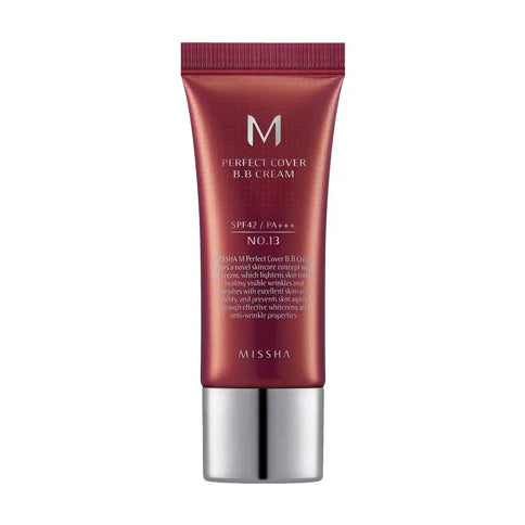 BB-krēms Missha M Perfect Cover BB Cream SPF 42 PA+++ Makeup MISSHA 20 ml. #13 Bright Beige 