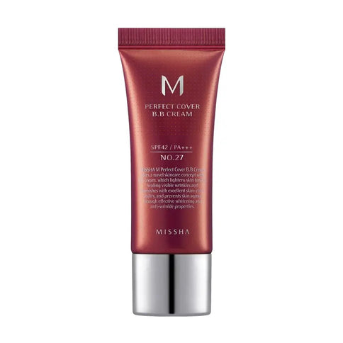 BB-krēms Missha M Perfect Cover BB Cream SPF 42 PA+++ Makeup MISSHA 20 ml. #27 Honey Beige 