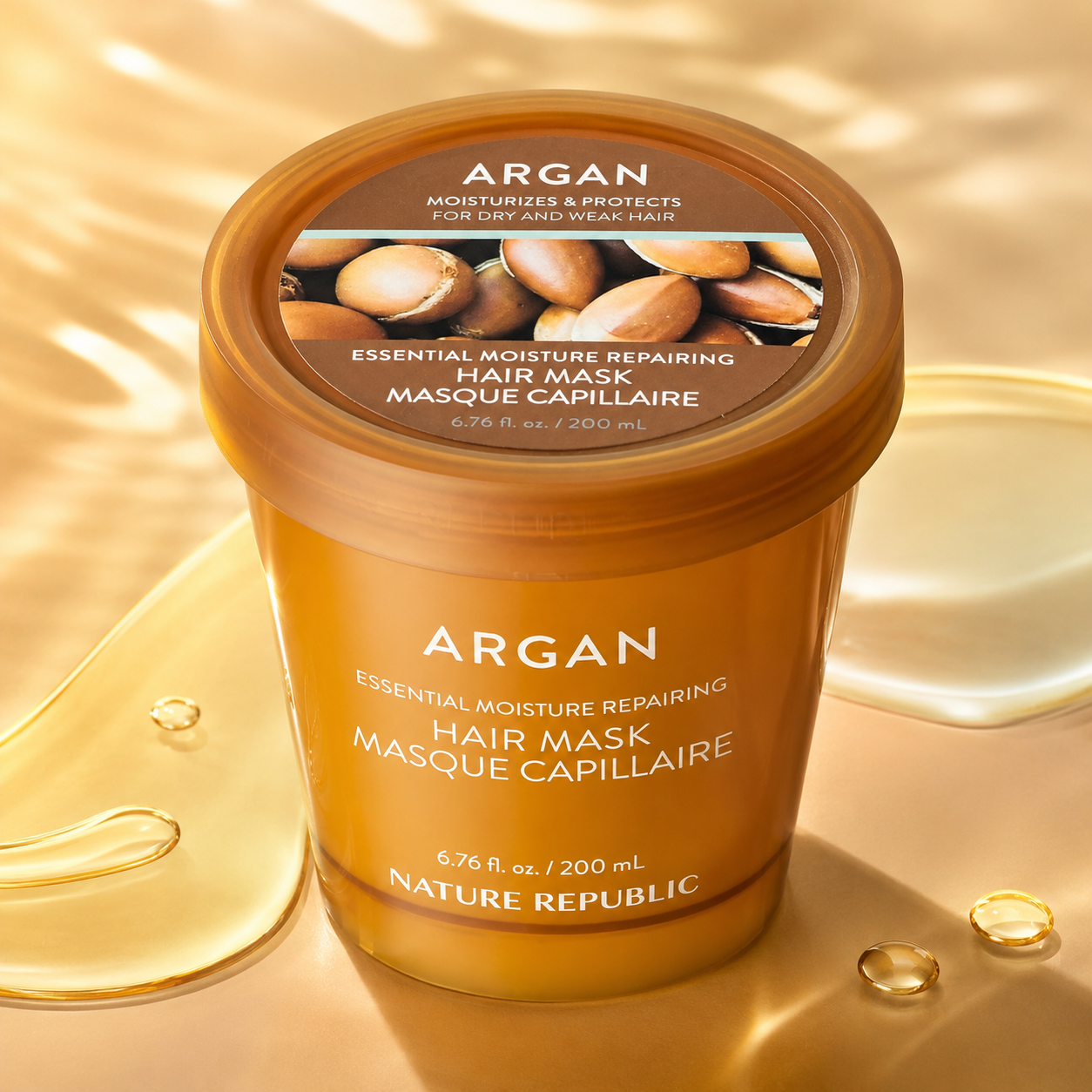 Mitrinoša matu maska Nature Republic Argan Essential Moisture Repairing Hair Mask