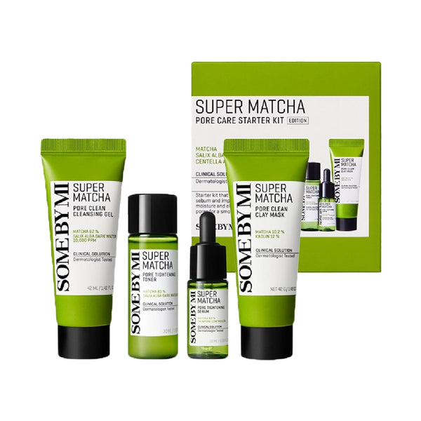 Набор миниатюр для сужения пор с чаем матча Some By Mi Super Matcha Pore Care Starter Kit
