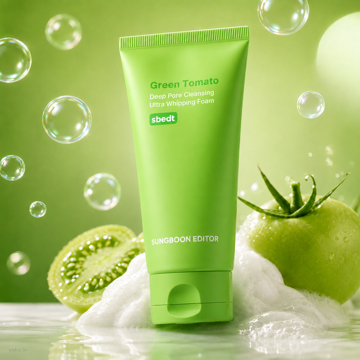 Очищающая пенка Sungboon Editor Green Tomato Deep Pore Cleansing Ultra Whipping Foam
