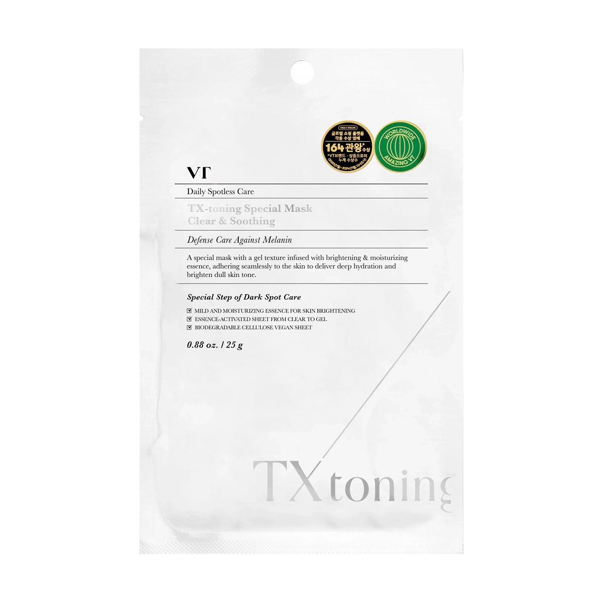 Balinoša auduma sejas maska VT Cosmetics TX-Toning Special Mask