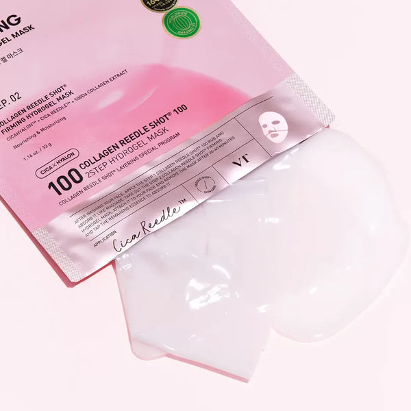 Divu tekstūru hidrogela maska ar kolagēnu VT Cosmetics Collagen Reedle Shot 100 2Step Hydrogel Mask