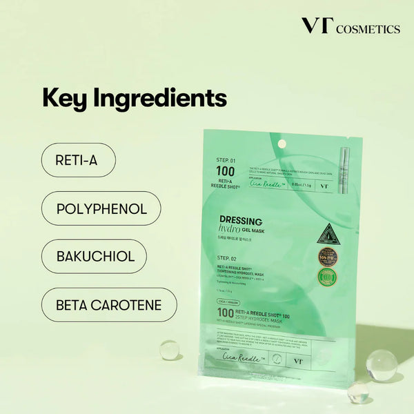 Гидрогелевая маска с микроиглами и ретинолом VT Cosmetics Reti-A Reedle Shot 100 2Step Hydrogel Mask