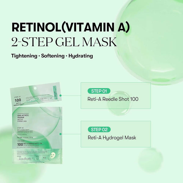 Гидрогелевая маска с микроиглами и ретинолом VT Cosmetics Reti-A Reedle Shot 100 2Step Hydrogel Mask