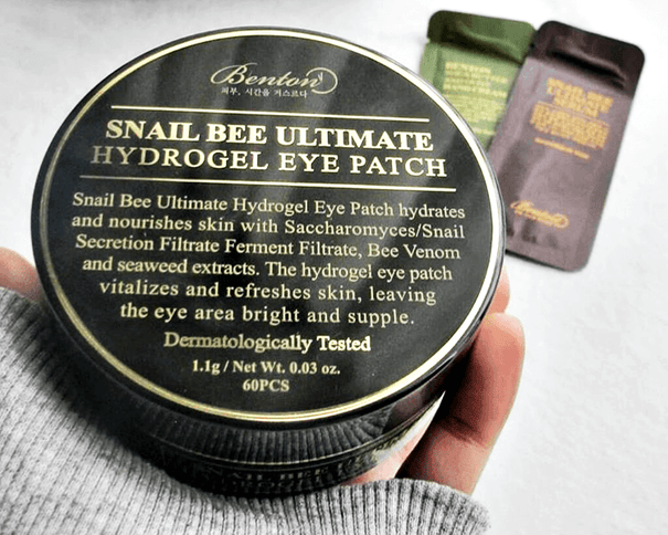 Hidrogēla patči  ar gliemežu mucīnu un bišu indi Benton Snail Bee Ultimate Hydrogel Eye Patch  Benton   