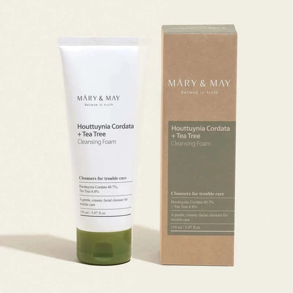 Attīrošas putiņas jutīgai ādai Mary&May Houttuynia Cordata + Tea Tree Cleansing Foam